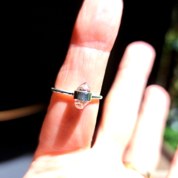 Natural Kharma by Avelon Jewelry - 1karat Herkimer diamond sterling ring sz6.75